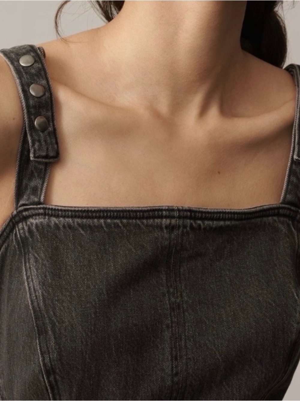 Anthropologie Pilcro Charcoal Sleeveless Denim Midi Jumpsuit - Picture 5 of 11